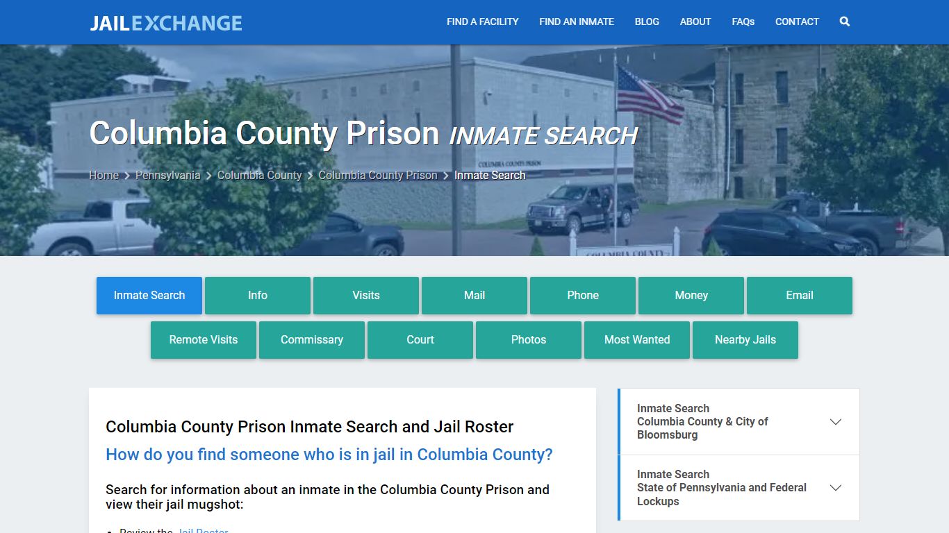 Columbia County Prison Inmate Search - Jail Exchange